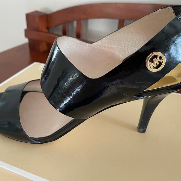 Michael Kors Rochelle Open Toe Heels - Black - sz 8.5 - Picture 3 of 3